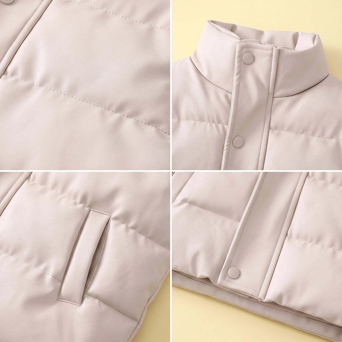 Boys Off White Sleeveless Quilted Puffer Jacket Coats & Jackets