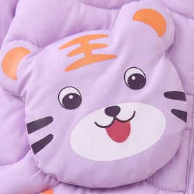 Girls Lavender Bear Ear On Hood Quilted Zip-up Jacket Coats & Jackets
