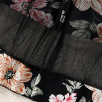 Girls Black Off Shoulder Floral Print Jumpsuit Jumpsuits