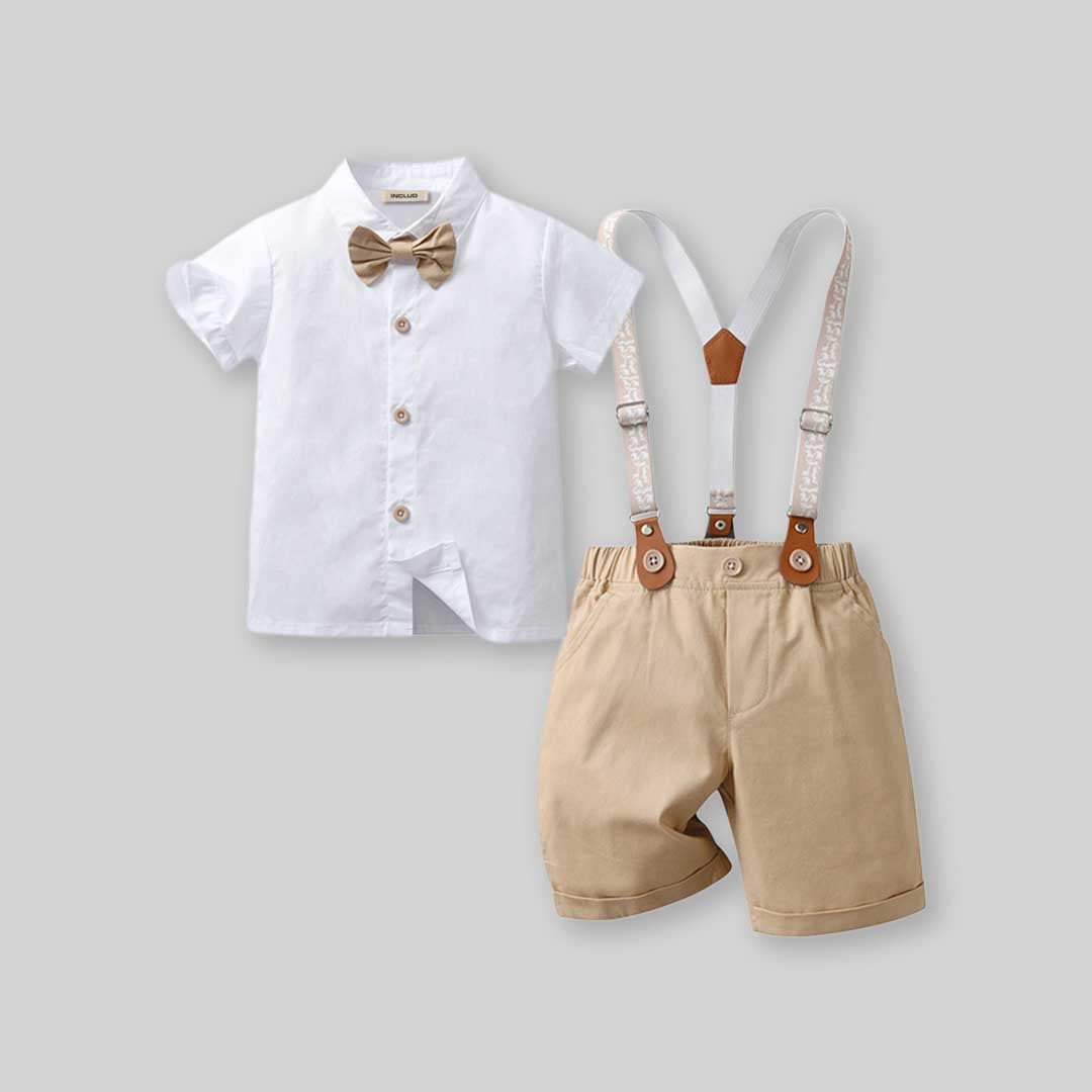 Boys Short Sleeve Shirt With Suspender Shorts Set 2 pc. Sets   