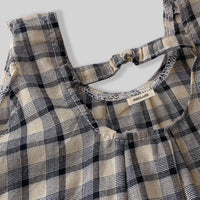 Girls Yellow Checked Sleeveless A-line Top With Cropped Pant Sets Sets