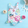 Girls White Lollipops Swimwear Bodysuit Beachwear White 1-2 Y