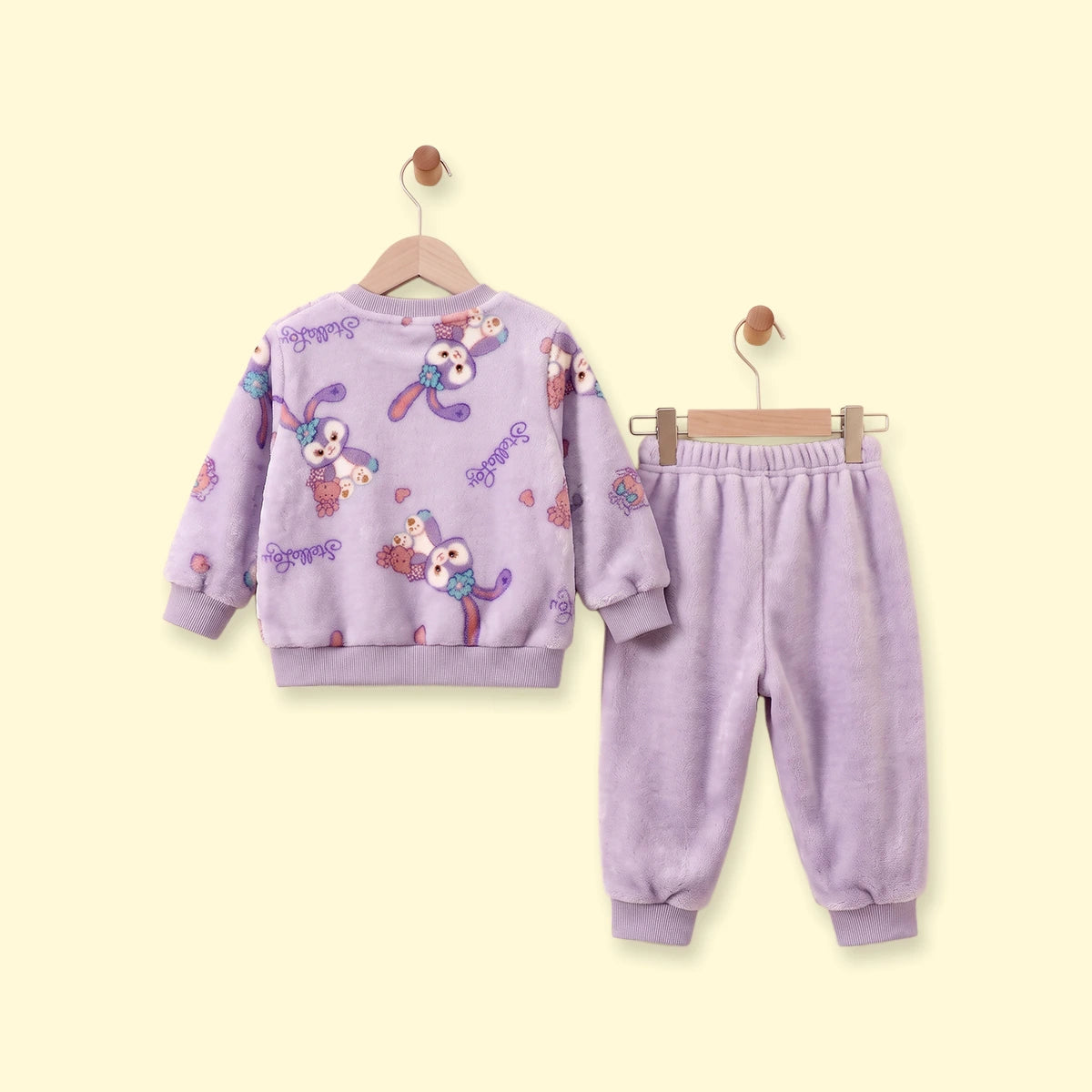 Girls Purple Bunny Printed Sweatshirt With Pants Sets 2 pc. Sets