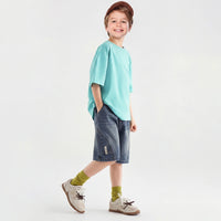 Boys Blue Relaxed Fit Knee Length Denim Shorts Shorts