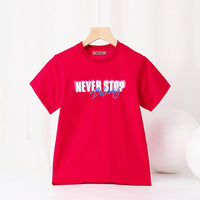 Boys Printed Short Sleeves T-Shirt Tshirts Red 6-7 Y 