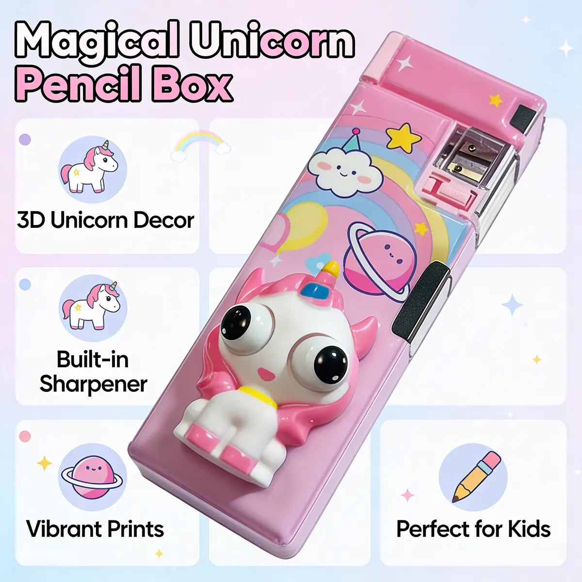Unicorn Cartoon School Pencil Case for Girls Trending Accessories