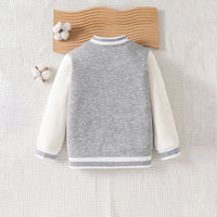 Boys Grey Solid Varsity Winter Jacket Coats & Jackets