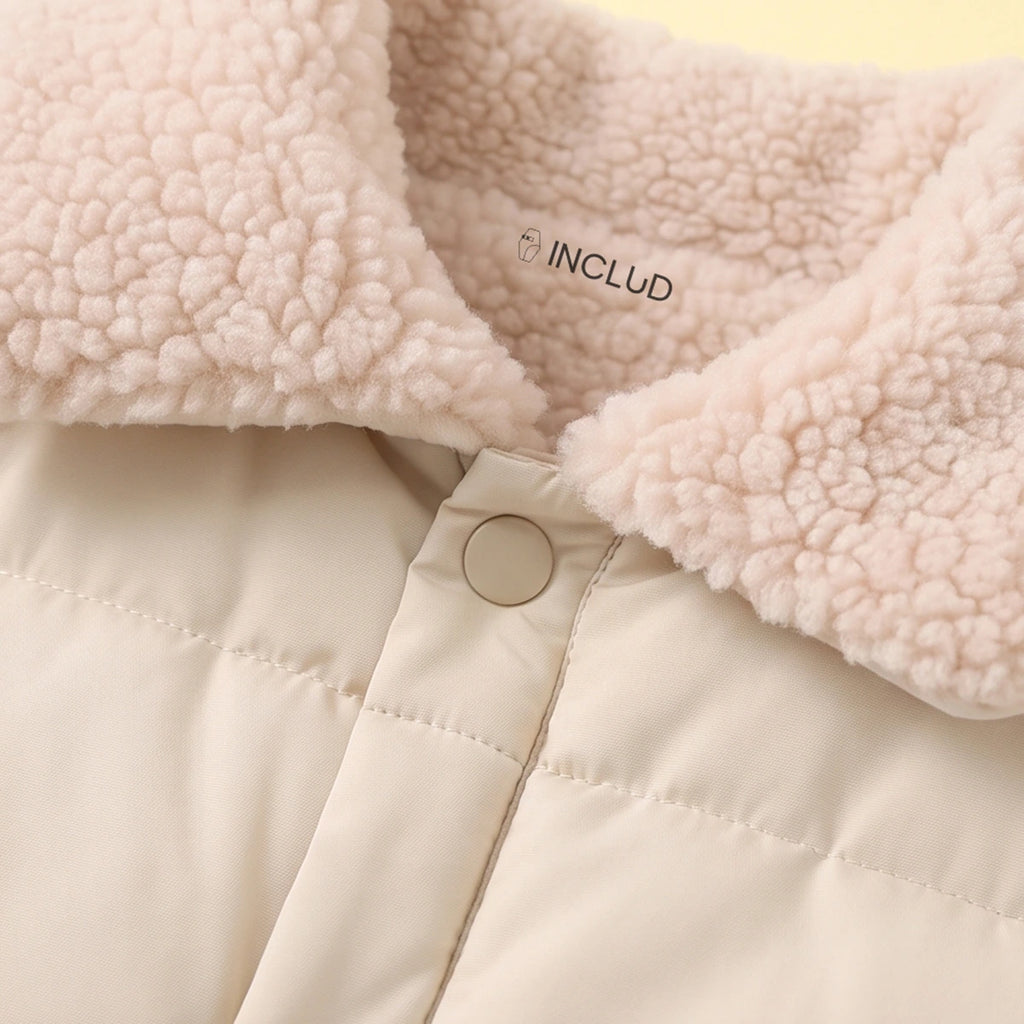 Girls Cream Sleeveless Puffer Jacket Coats & Jackets