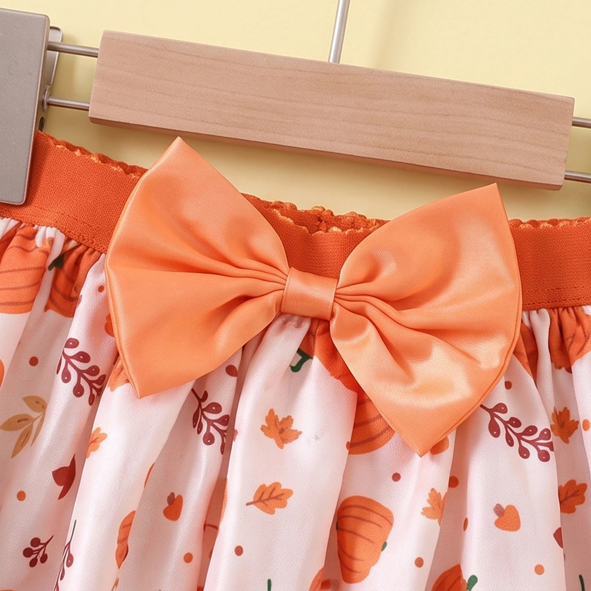 Girls White Happy Thanksgiving Print Top With Skirt Sets 2 pc. Sets