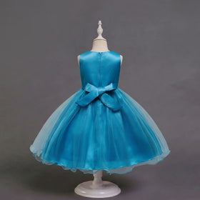Girls Blue Sequin Embellished Fit & Flare Party Wear Dress Party Dresses