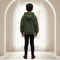 Boys Green Dinosaur Graphics Hoodies Sweatshirt Sweatshirts & Hoodies