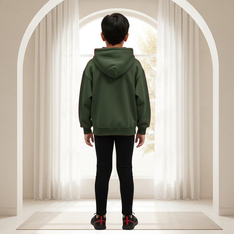 Boys Green Dinosaur Graphics Hoodies Sweatshirt Sweatshirts & Hoodies