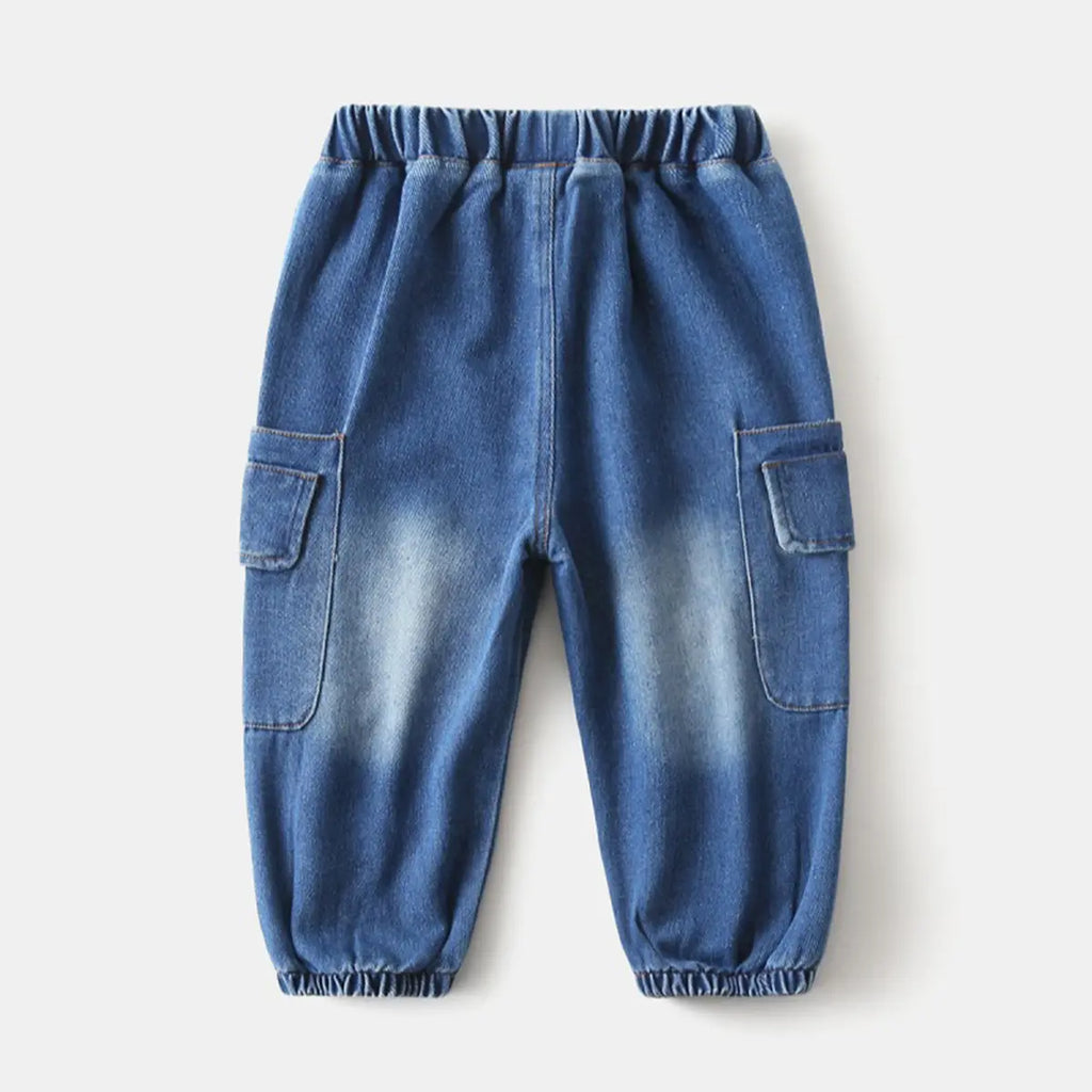 Boys Blue Denim Cargo Jogger Pants Pants