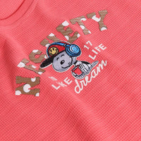 Boys Red Typographic Printed Short Sleeve T-shirts With Elasticated Shorts Sets Sets