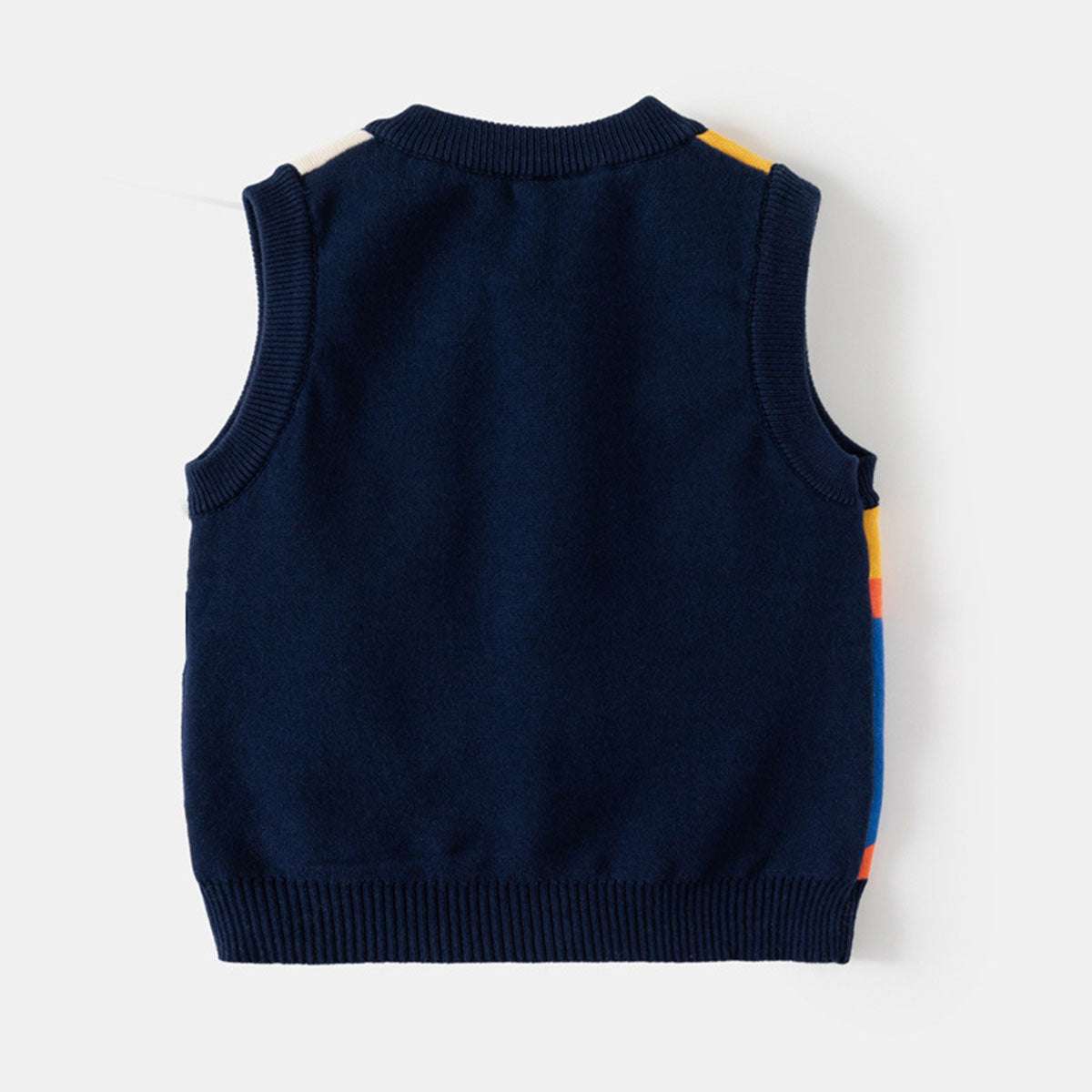Girls Yellow Sweater Vest With Self-Design Animal Patterns Sweaters & Cardigans