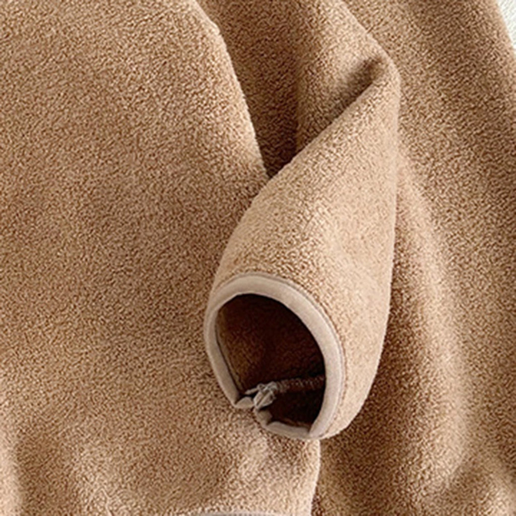 Girls Brown Fleece Jacket With Jogger Co-ord Sets Sets