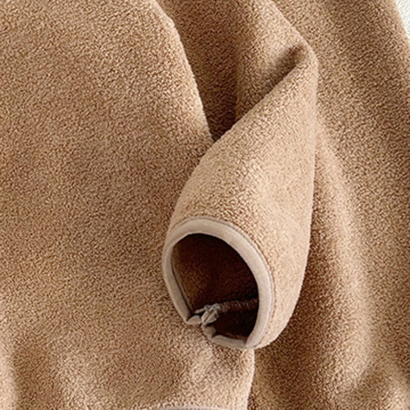 Girls Brown Fleece Jacket With Jogger Co-ord Sets Sets