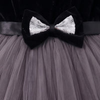 Girls Black Solid High-Low Party Dress Party Dresses
