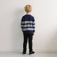 Boys Dark Blue Stripes Pullover Winter Sweater Sweaters & Cardigans