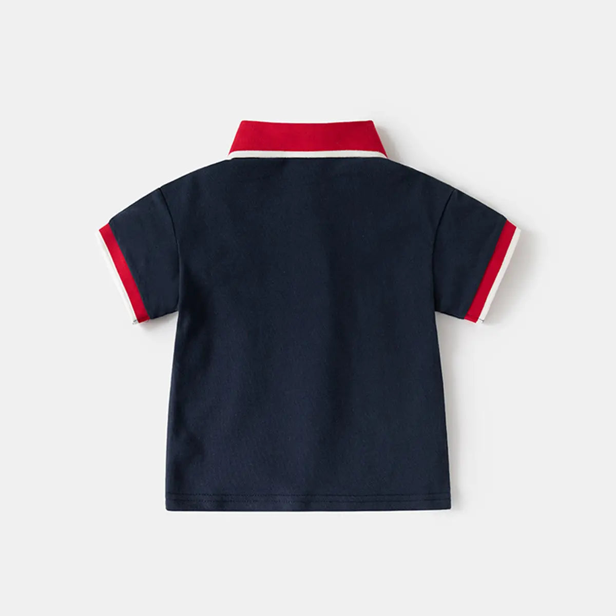 Boys Navy Blue Solid Short Sleeves Polo T-Shirt Tshirts