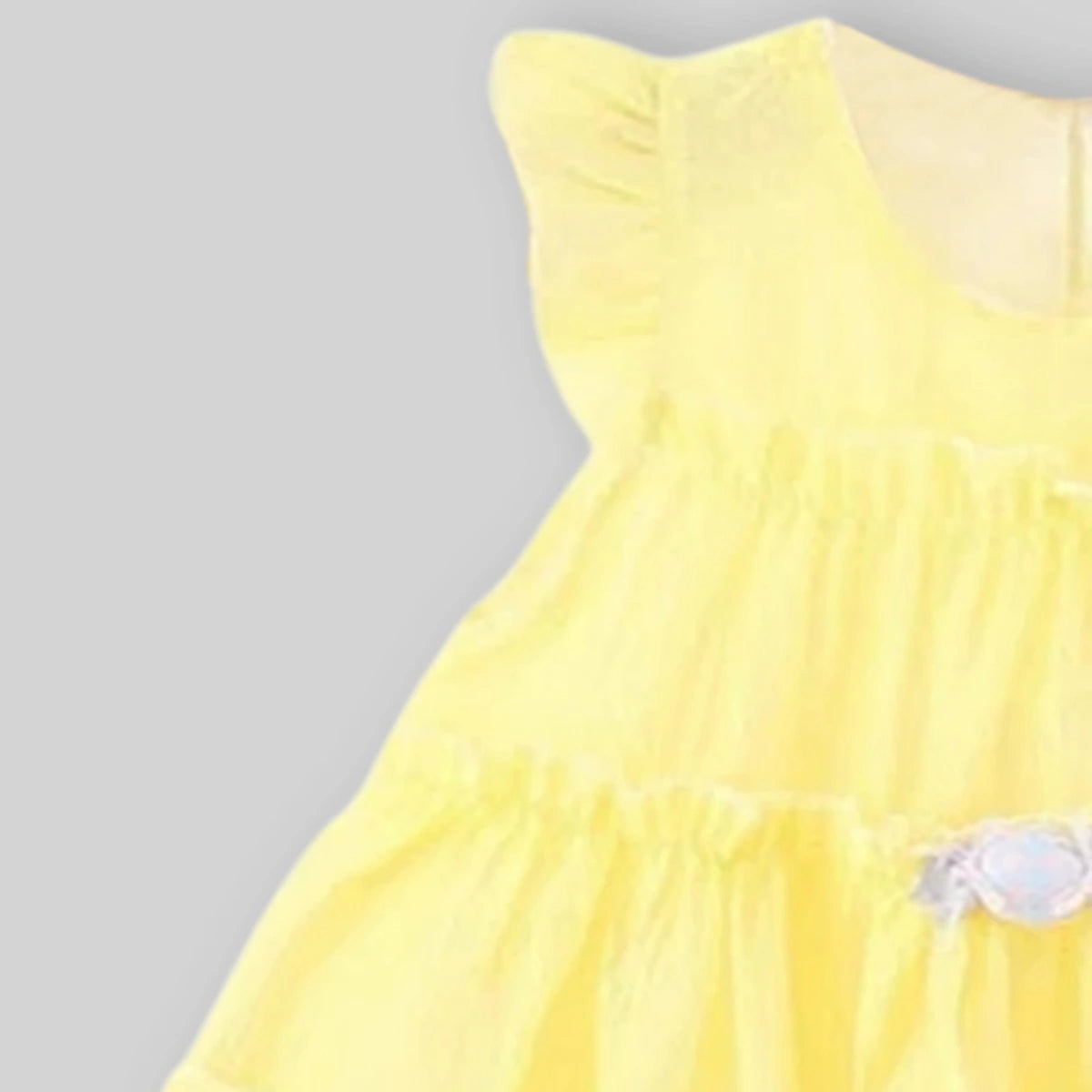 Girls Yellow Candy Applique Tiered A-Line Dress Casual Dresses
