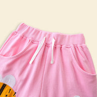 Girls Rib Waist Embroidery Appliqué Shorts Shorts   
