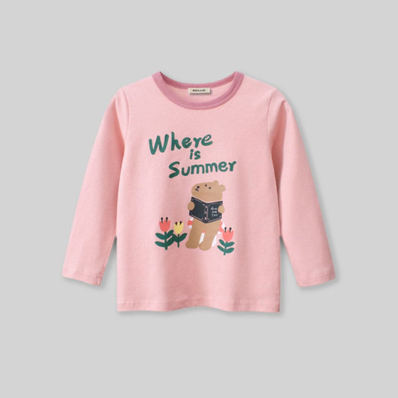 Girls Printed Full Sleeves T-shirt Tshirts   