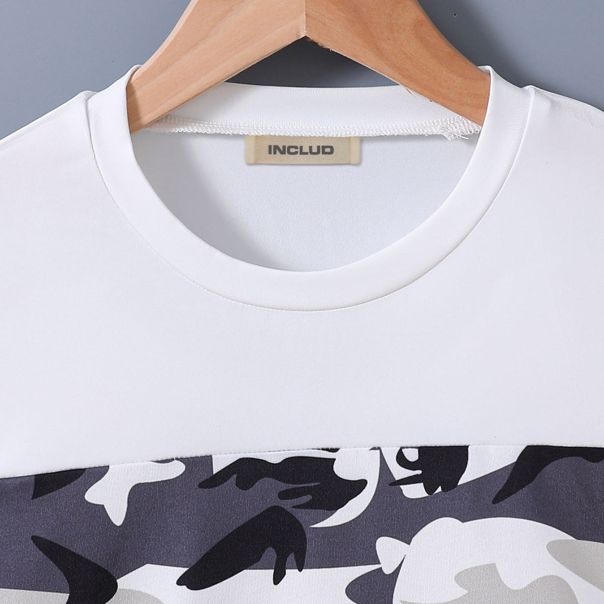 Boys White Short Sleeve Camouflage Printed T-Shirt With Shorts Set 2 pc. Sets