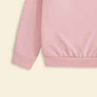 Girls Light Pink Strawberry Printed Sweatshirt with Flared Pants Set 2 pc. Sets