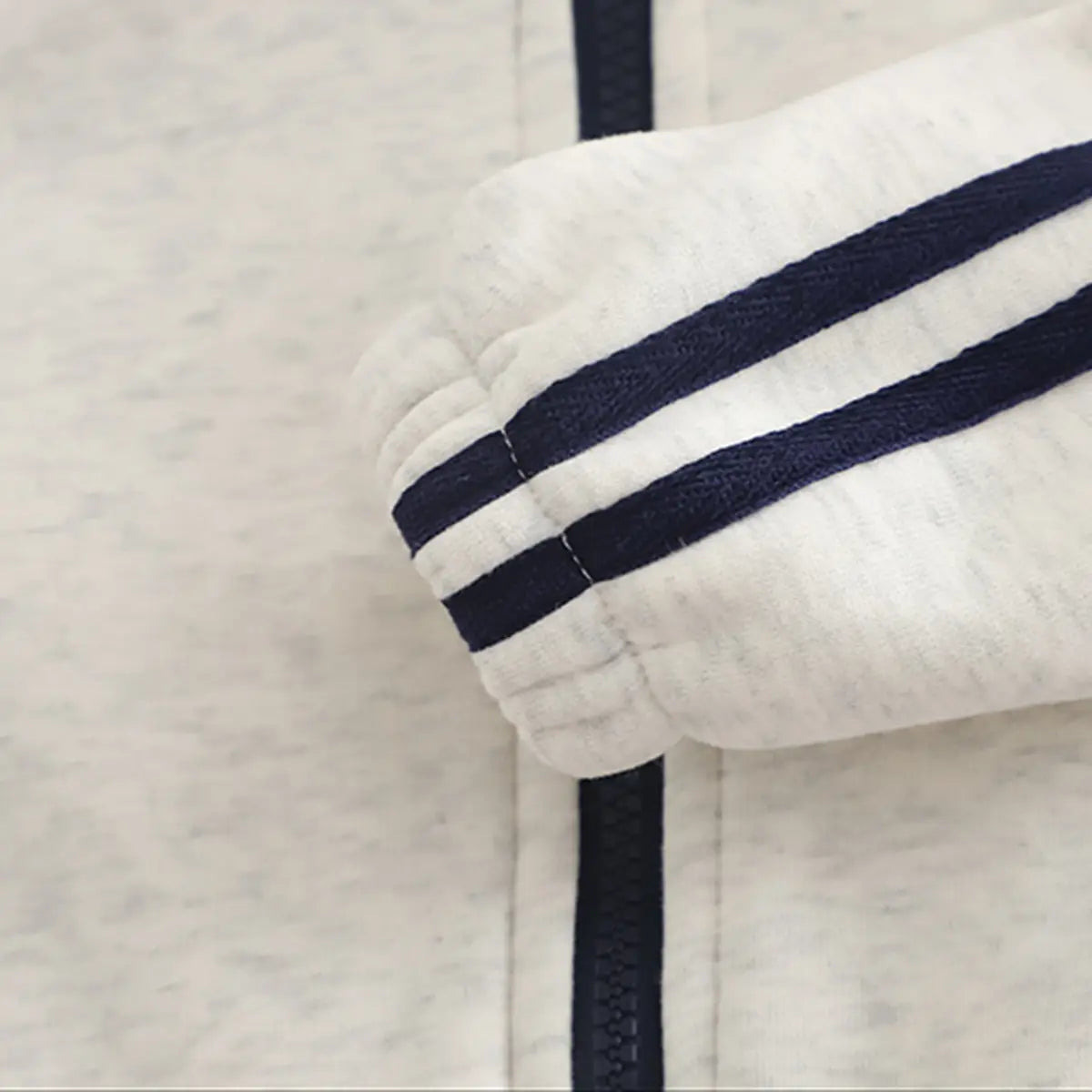 Boys Off White High Neck Zipper Jacket With Jogger Co-ord Sets Sets