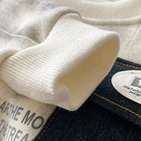 Boys White Typographic Regular Sweatshirt With Denim Trouser Sets 2 pc. Sets