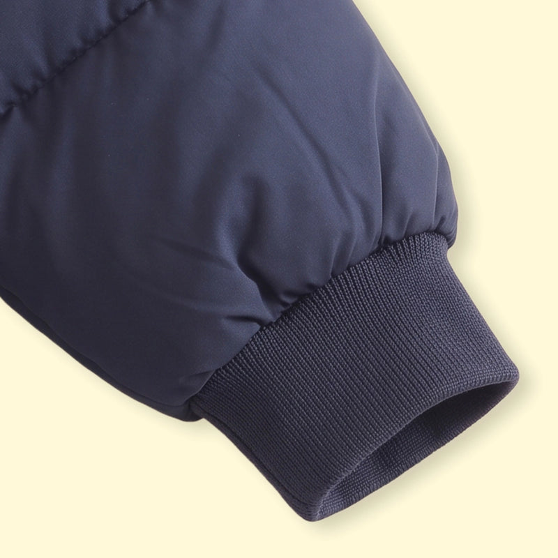 Boys Navy Blue Quilted Hooded Zip-up Jacket Coats & Jackets