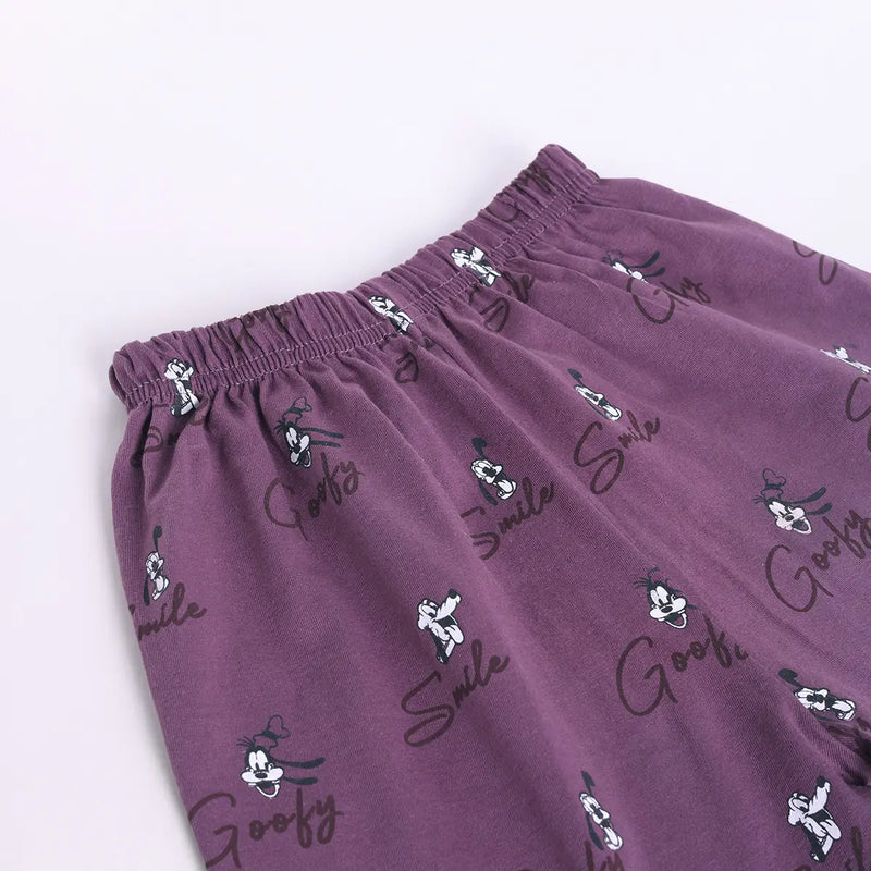 Boys Lavender Goofy Print T-Shirt With Shorts Sets Sets