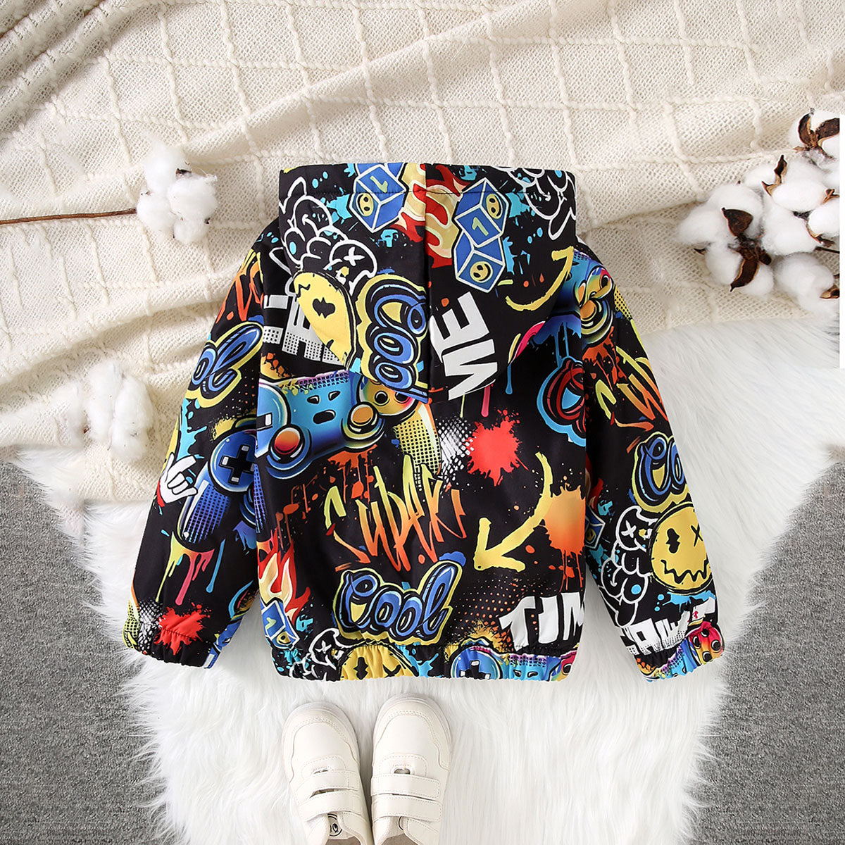 Boys Multicolor Printed Regular Winter Jackets Coats & Jackets