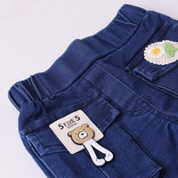 Girls Peach Embroidered Short Sleeve T-Shirt With Denim Shorts Sets 2 pc. Sets