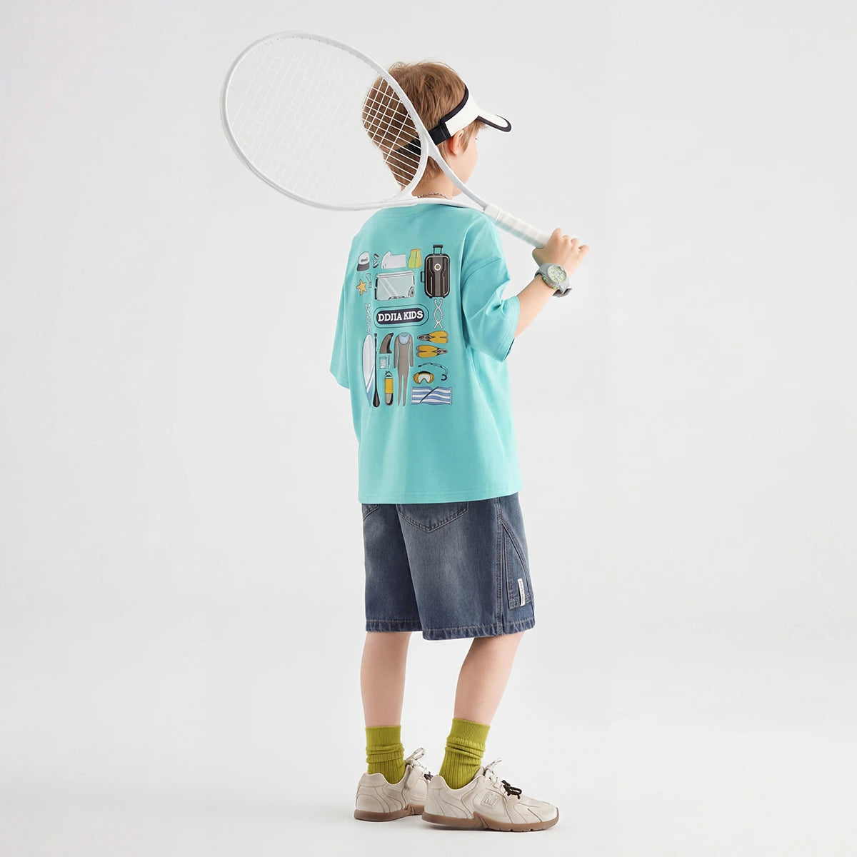 Boys Blue Relaxed Fit Knee Length Denim Shorts Shorts