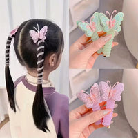 Girls Pink Butterfly Lace Spiral Hair Ties Trending Accessories