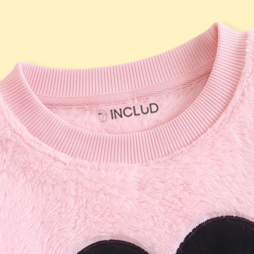 Girls Light Pink Typographic Sweatshirt & Pants Sets 2 pc. Sets
