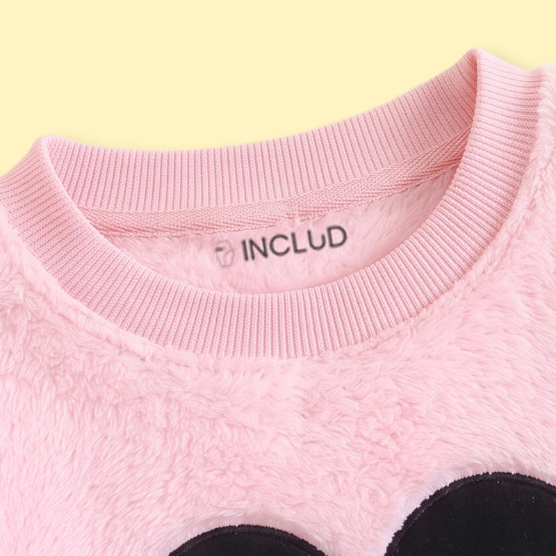 Girls Light Pink Typographic Sweatshirt & Pants Sets 2 pc. Sets