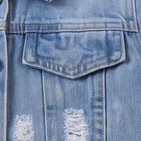 Girls Light Blue Long Sleeve Denim Jacket Coats & Jackets