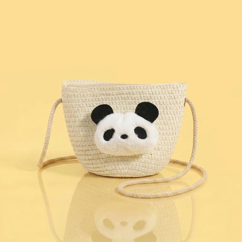 Girls White Panda Applique Sling Bag Sling Bags White Onesize