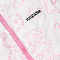 Girls Pink Bear Printed Reversible Hooded Zipper Jacket Coats & Jackets