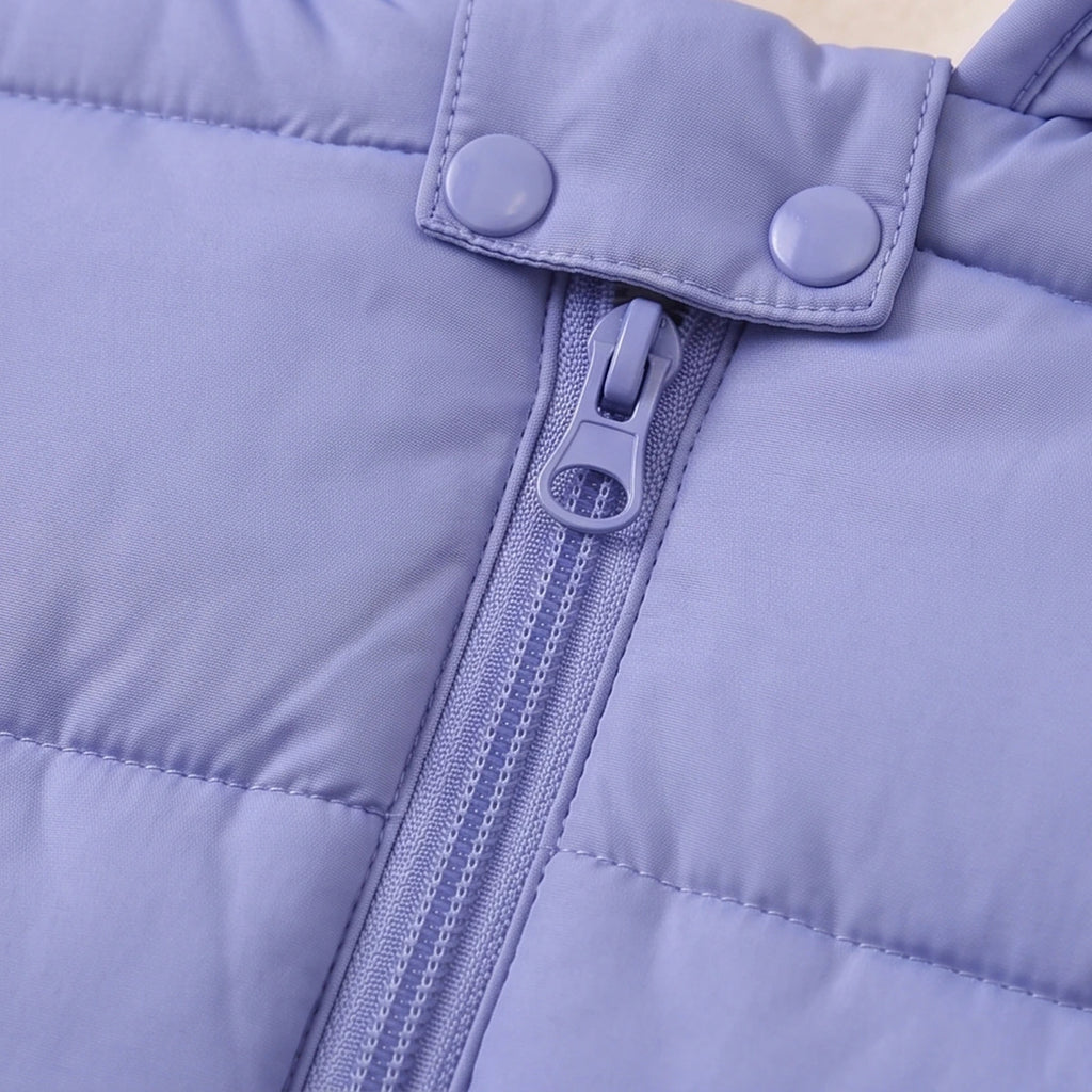 Boys Blue Bear Ear On Hood Quilted Zip-up Jacket Coats & Jackets