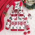 Girls White Self-Design Christmas Theme Patterns Fleece Sweatshirt Sweatshirts & Hoodies White 3-4 Y