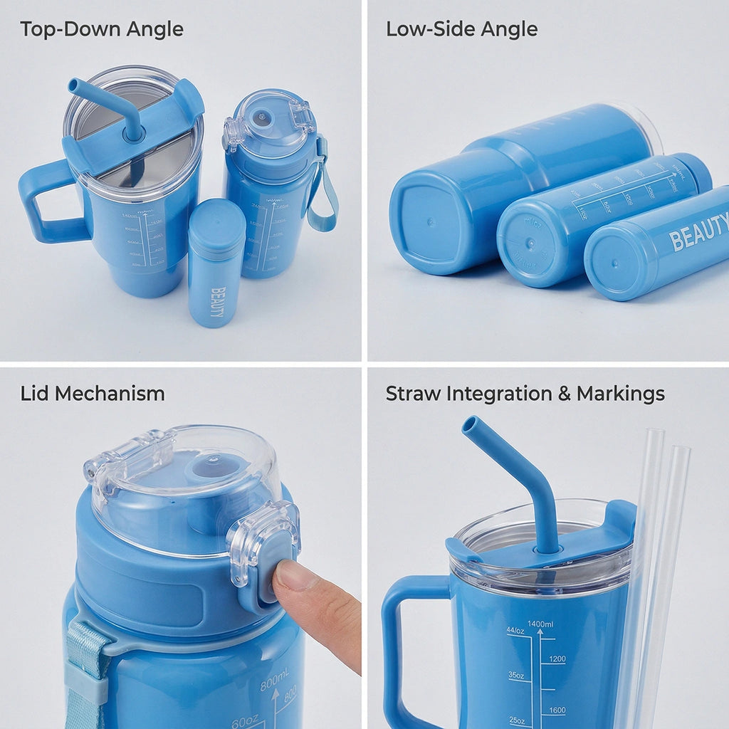 Blue 3-in-1 Hydration Bottle Set - Tumbler, Sports & Slim Trending Accessories