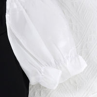 Girls Black and White Puff Sleeves Formal Blazer Dress Casual Dresses