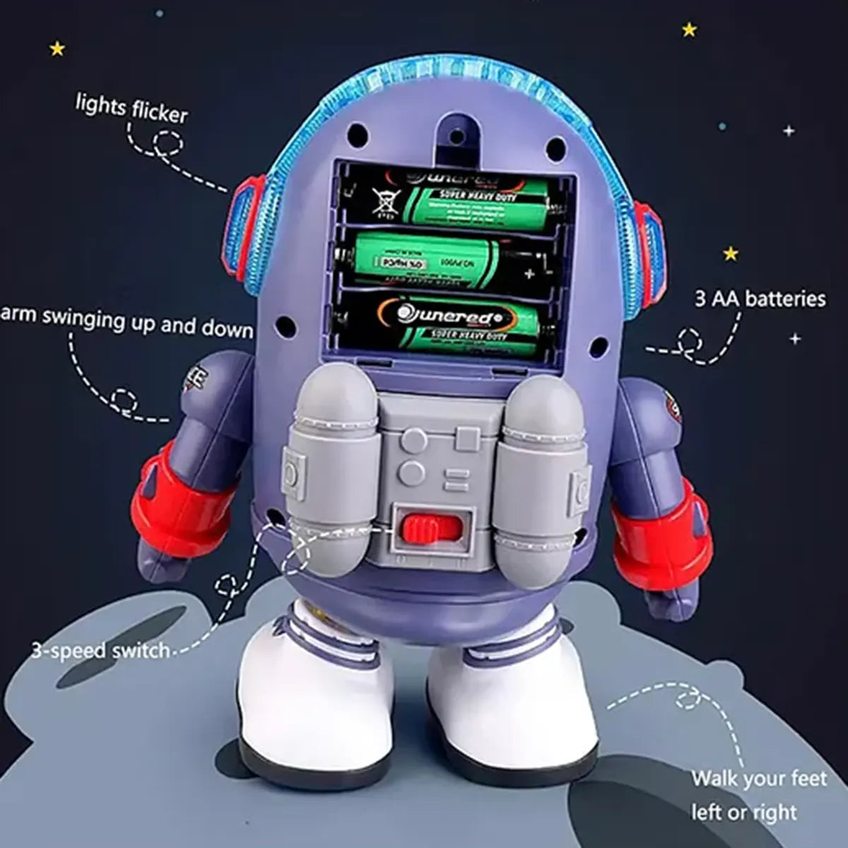 Kids Blue Dancing Astronaut Space Duck Toy with Lights Trending Accessories