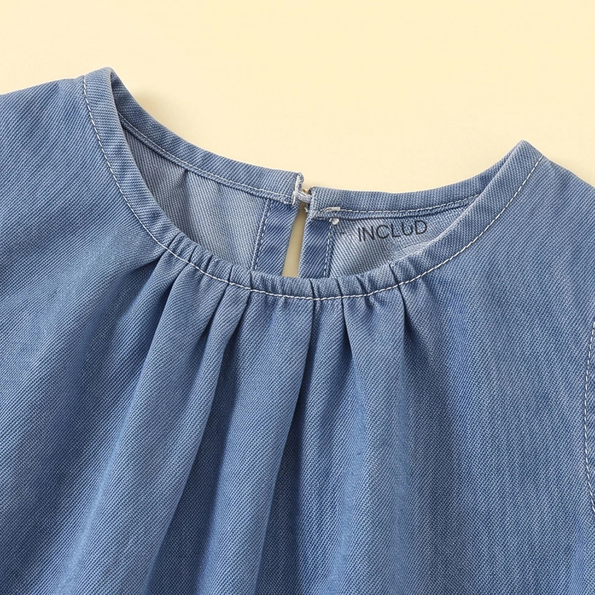 Girls Blue Denim Sleeveless Top with Pants Sets 2 pc. Sets