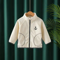 Boys Off White Fleece Embroidered Anchor Logo Zip-up Jacket Coats & Jackets Off White 1-2 Y