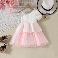 Girls White Flower Applique One Shoulder Fit & Flare Party Dress Party Dresses